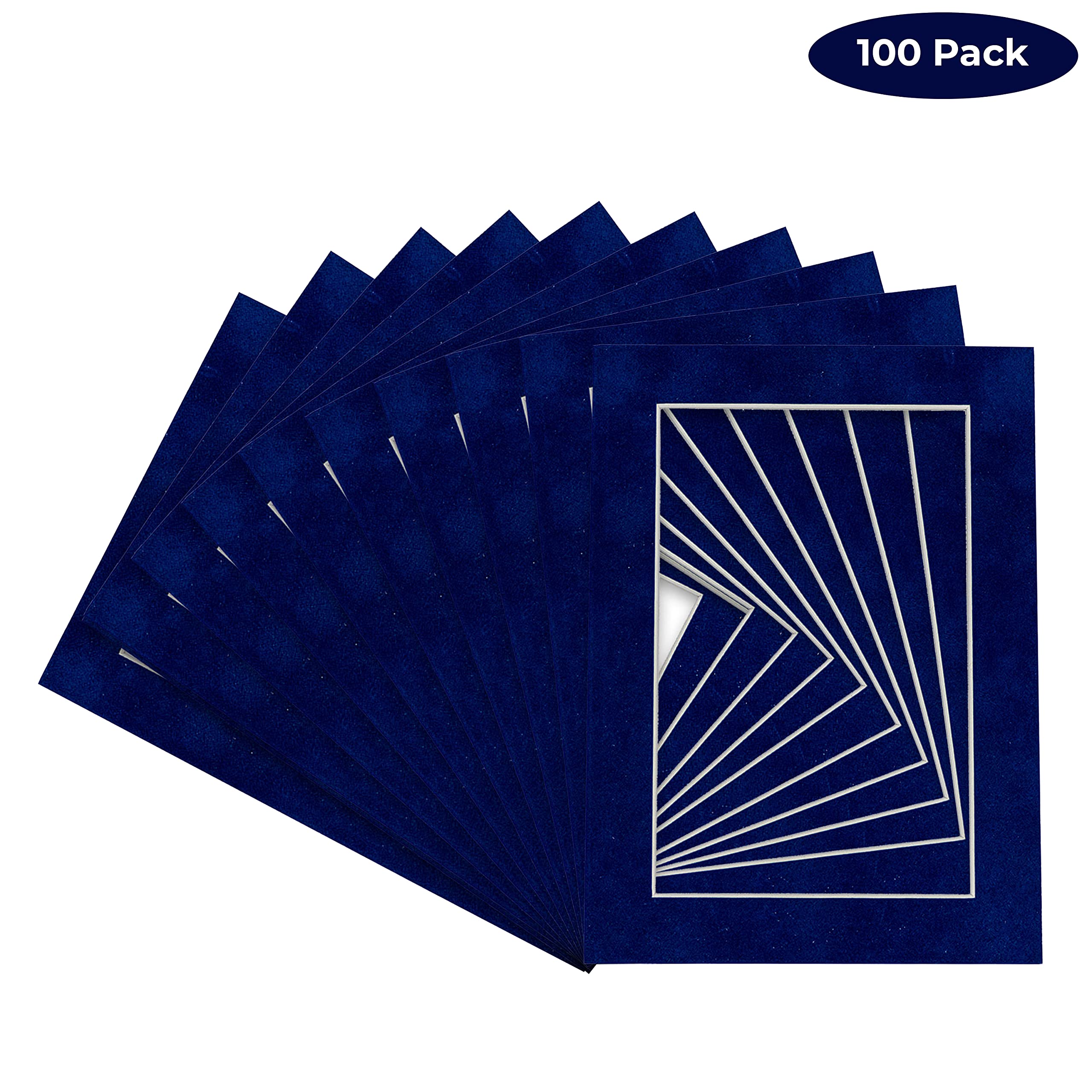 Brooke Suede Acid Free 12x16 Picture Frame Mats with White Core Bevel Cut for 11x14 Pictures - Fits 12x16 Frame - Pack of 100 Mats - with Bags & Backings