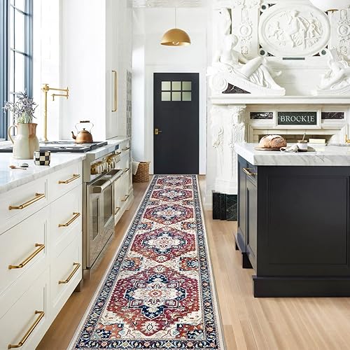 Miniatura 8 de Alfombra lavable de 2 x 10 pies, antideslizante, lavable, impermeable, para pasillo, cocina, sala de estar, dormitorio, baño (color marfil, 2 x 10)