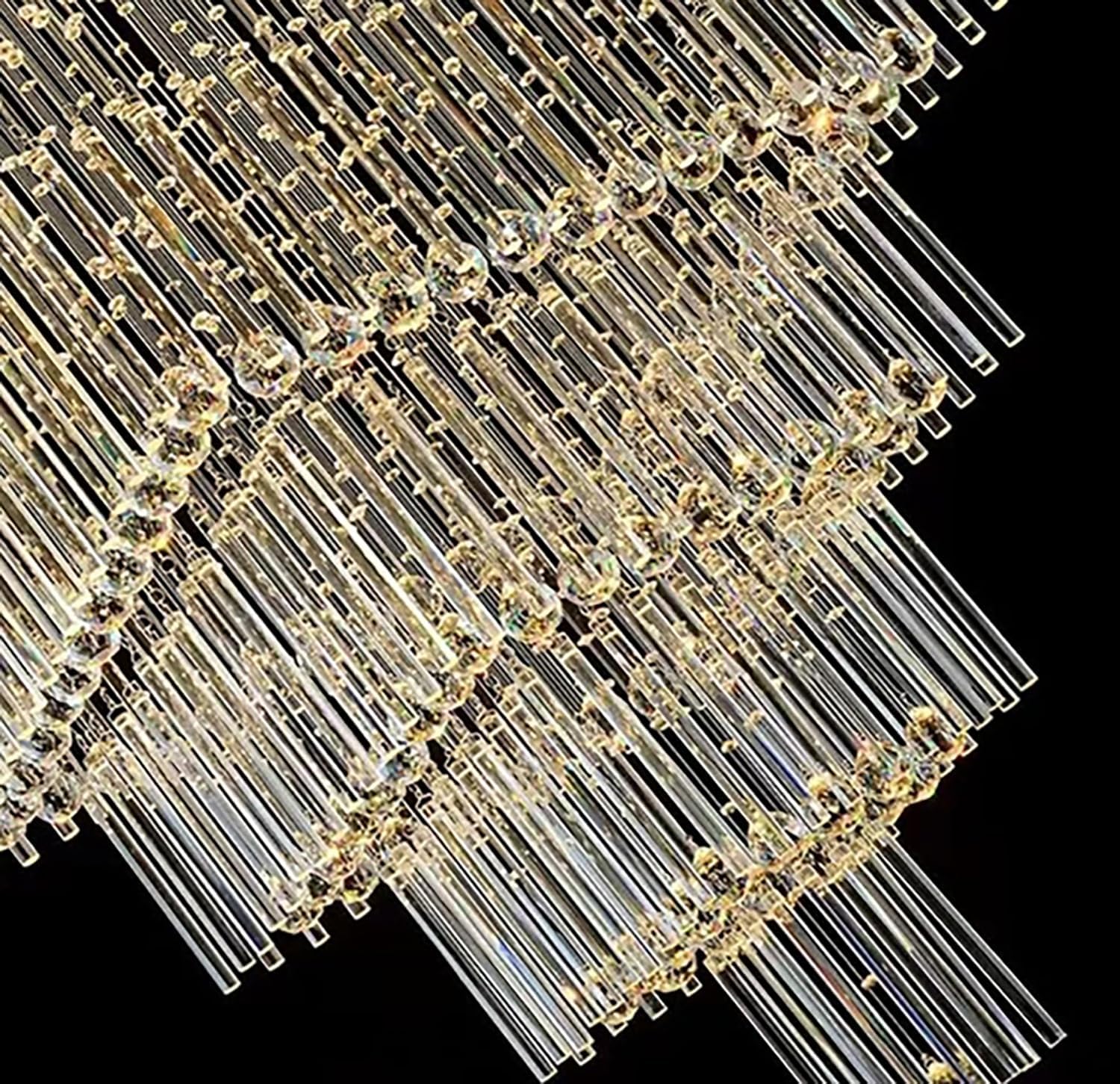 D40''X H120'' Large Chandelier for Staircase, Luxury Foyer Chandelier, Modern Crystal Raindrop Chandeliers Flush Mount Ceiling Light Fixtures for High Ceilings,Entryway LED Dimmable 2700K-6000K