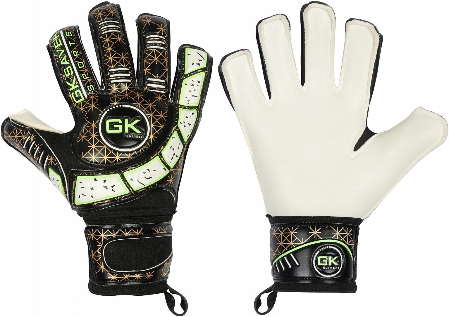 GK Saver Football Goalkeeper Gloves – Kids & Youth Soccer Goalie Gloves with Anti-Slip Latex Palm & Removable Finger Save Protection Sizes 6-11