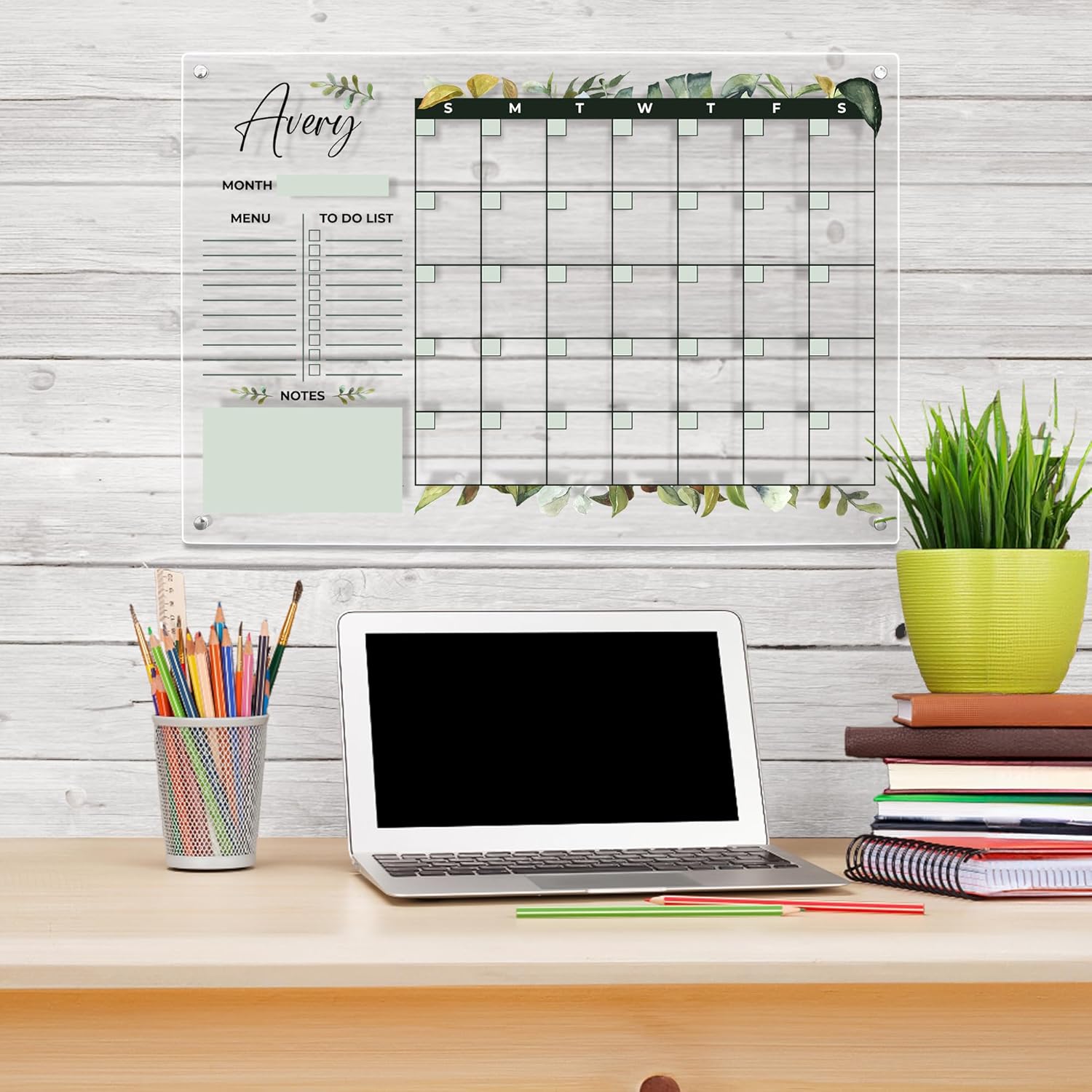 24"x16" Personalized Acrylic Wall Calendar 2024, Custom Acrylic Calendar for Wall, Custom Dry Erase Monthly Calendar for Home Decor and Family Gifts Variation (Design 6)