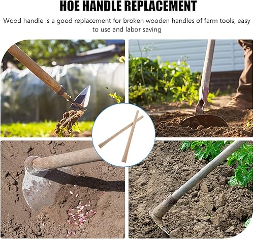 Miniatura 2 de GANAZONO Mango de pala de repuesto, 2 piezas, mango cuadrado de madera, 18.5 in, para herramientas manuales, martillo mango de madera