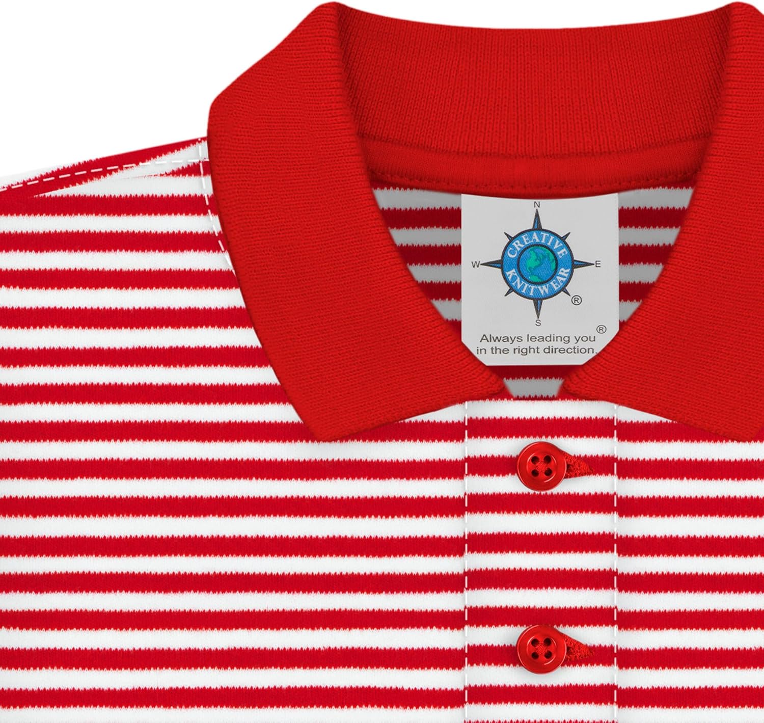 Creative Knitwear College Baby Striped Polo Shirt Short Sleeve - Team Logo, Multiple Colors, Unisex (2T-4T)