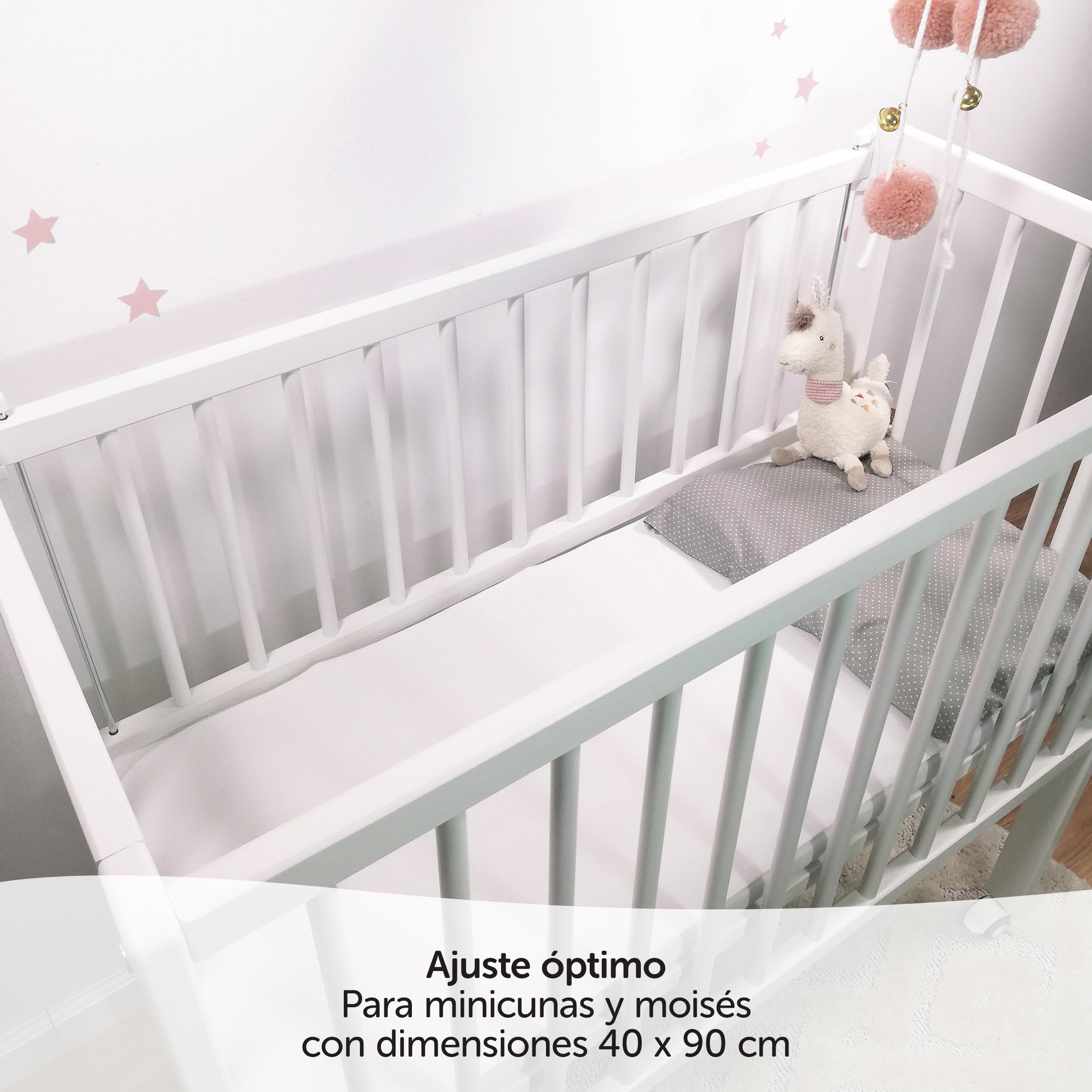 MAKIAN Protector Colchon Minicunas 40x90 cm Impermeable | Funda Protectora para Bebés de Algodón Homologado por Oeko-Tex® - Cubrecolchón Higiénico Ideal para Recién Nacidos - Blanco