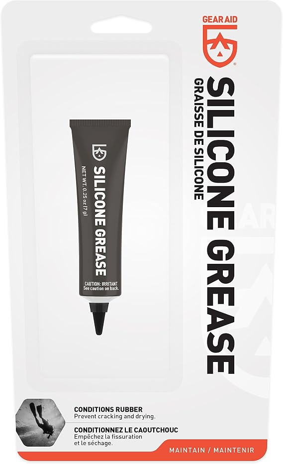 GEAR AID Silicone Grease, Rubber Conditioner and Lubricant for Dive Gear, 0.25 oz