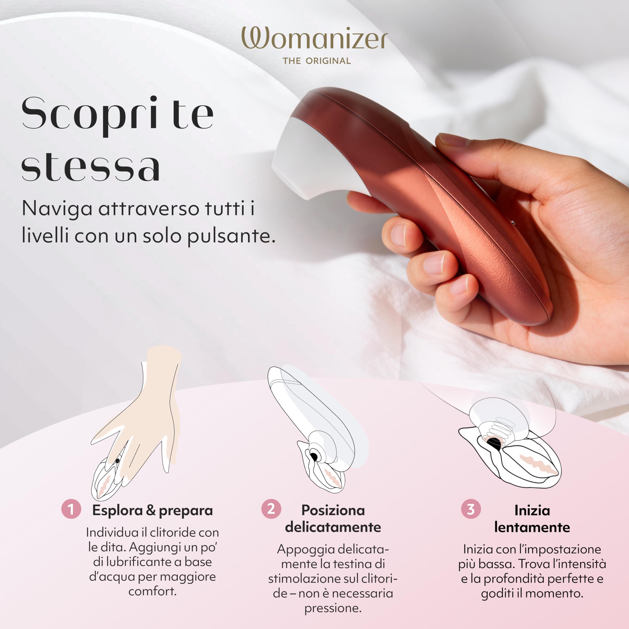 Womanizer Pro Succhia Clitoride Giocattolo per adulti | Vibratore per Donne & Coppie | Stimolatore Clitorideo 11 Velocità di Aspirazione | Massaggiatore Impermeabile per Stimolazione Intima | Rosso