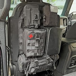 Z8 Tactical Seat Back Organizer, Universal Car Seat Back Cover with 5 Mole Bags in Different Sizes, Universal Fits All Veh...