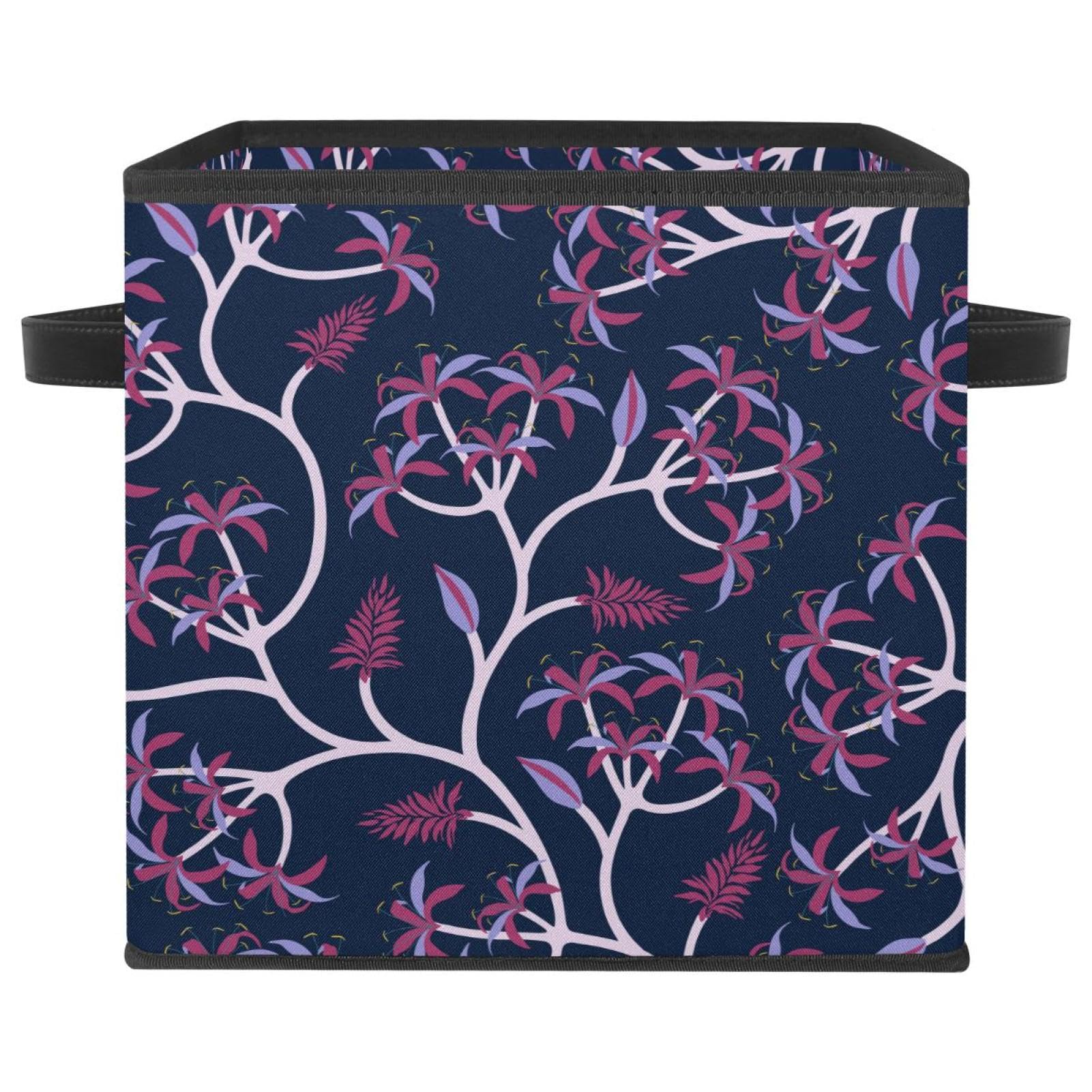 Boîte de rangement pliable tissu cube organiseur bacs poignées jouet vêtement