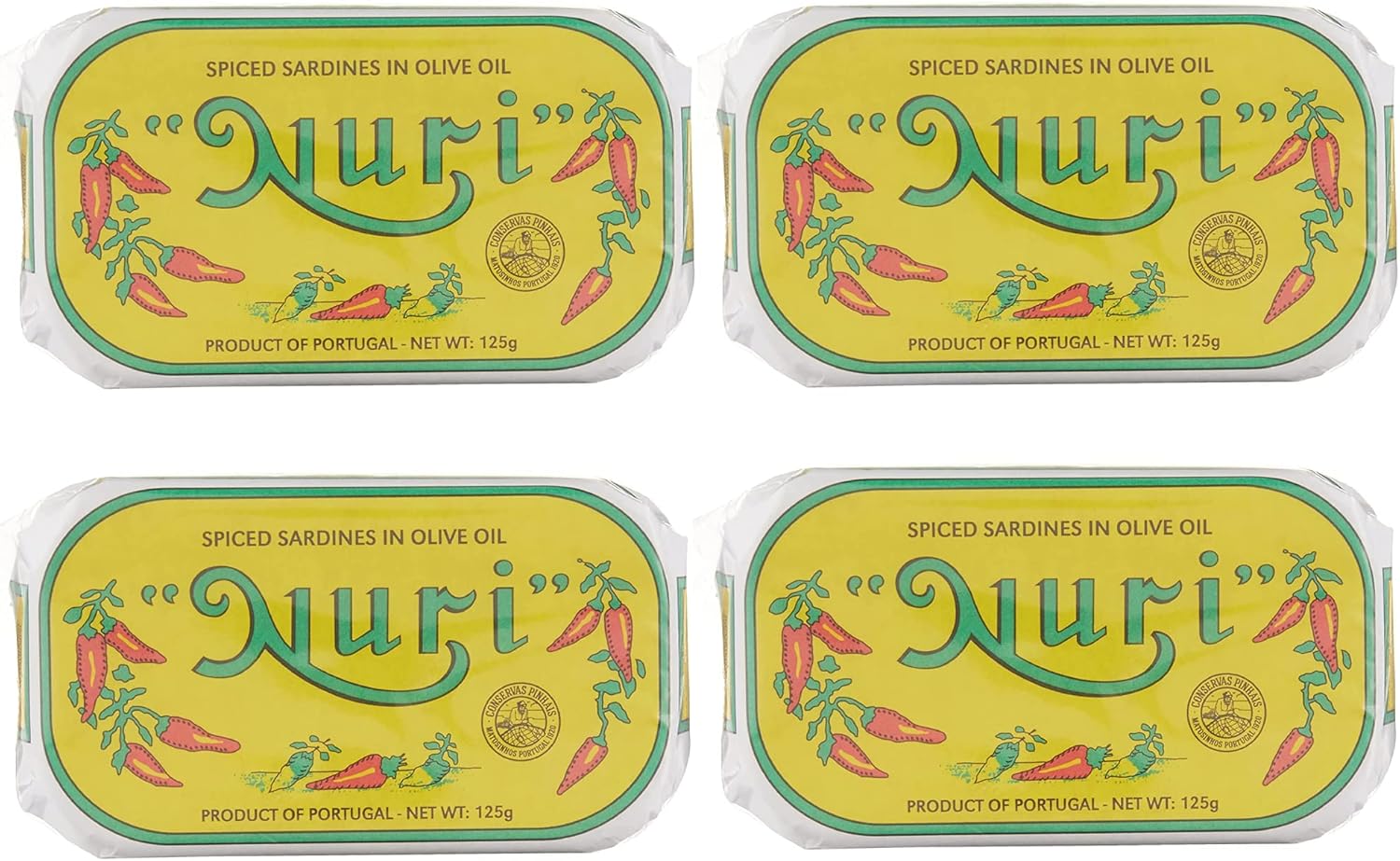 Nuri Brand Spiced Sardines in Olive Oil, 4 Pack, 125g ea. Delicious