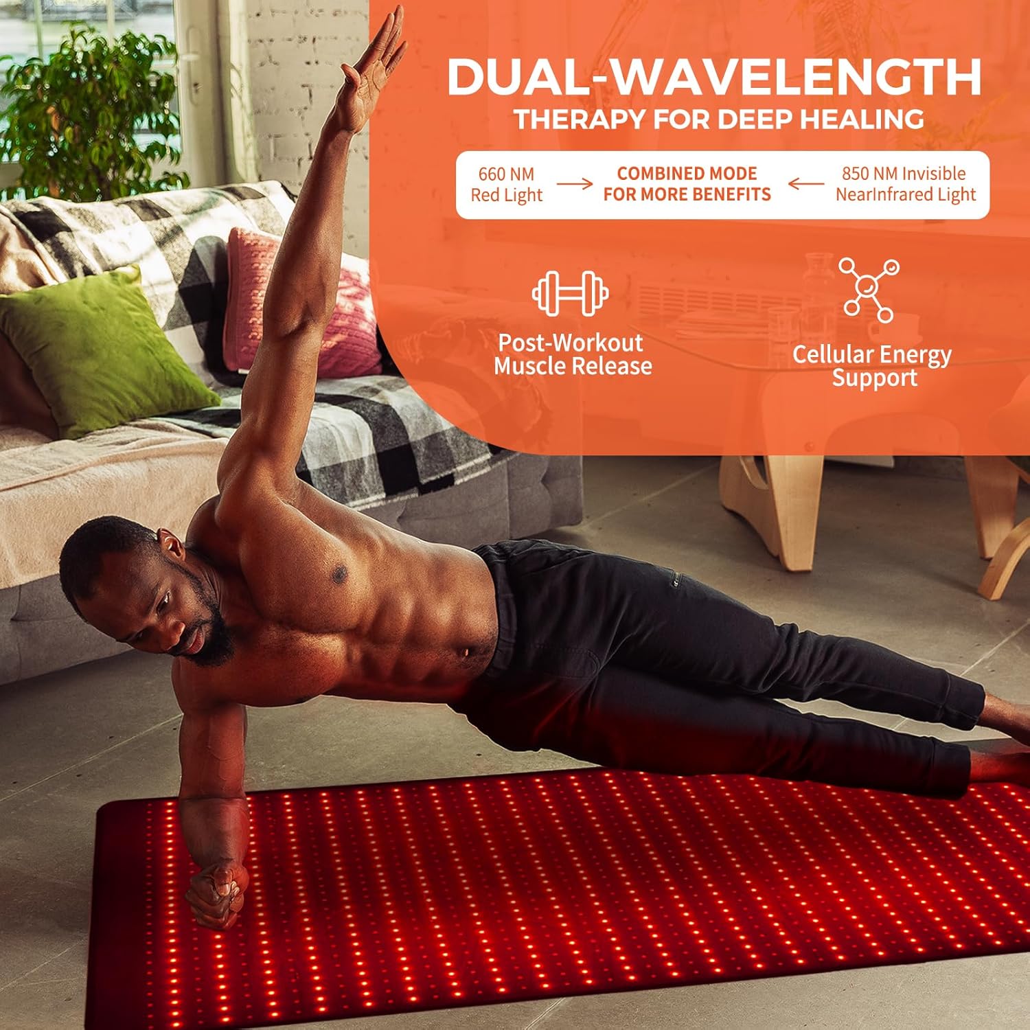 QuasarMD Infrared Red Light Therapy Mat- 1440 pcs Professional SMD LED Chips - 660nm & 850nm Wavelengths, Pain Relief, Enhances Recovery, Whole Body Care, Sleep Improvement & Energy Boost - Image 8