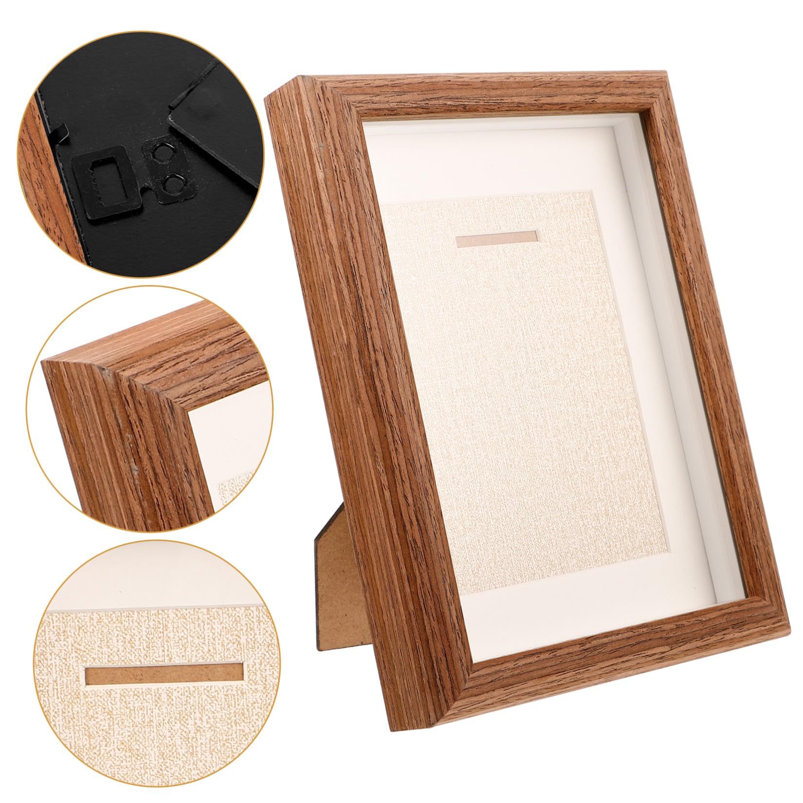 TOYANDONA Marco para Medallas de Maratón 7 Pulgadas Caja Expositora de Madera Color Café