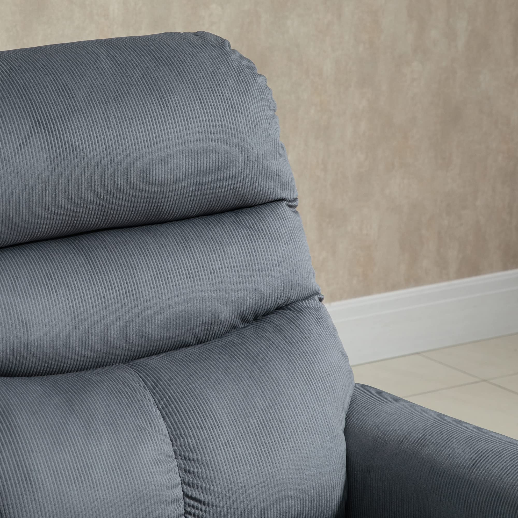 HOMCOM Fernsehsessel mit Aufstehhilfe Elektrisch, Massagesessel mit Liegefunktion und Wärmefunktion, Relaxsessel mit Fernbedienung und Seitentasche Verstellbar Polyester-Gewebe Dunkelgrau