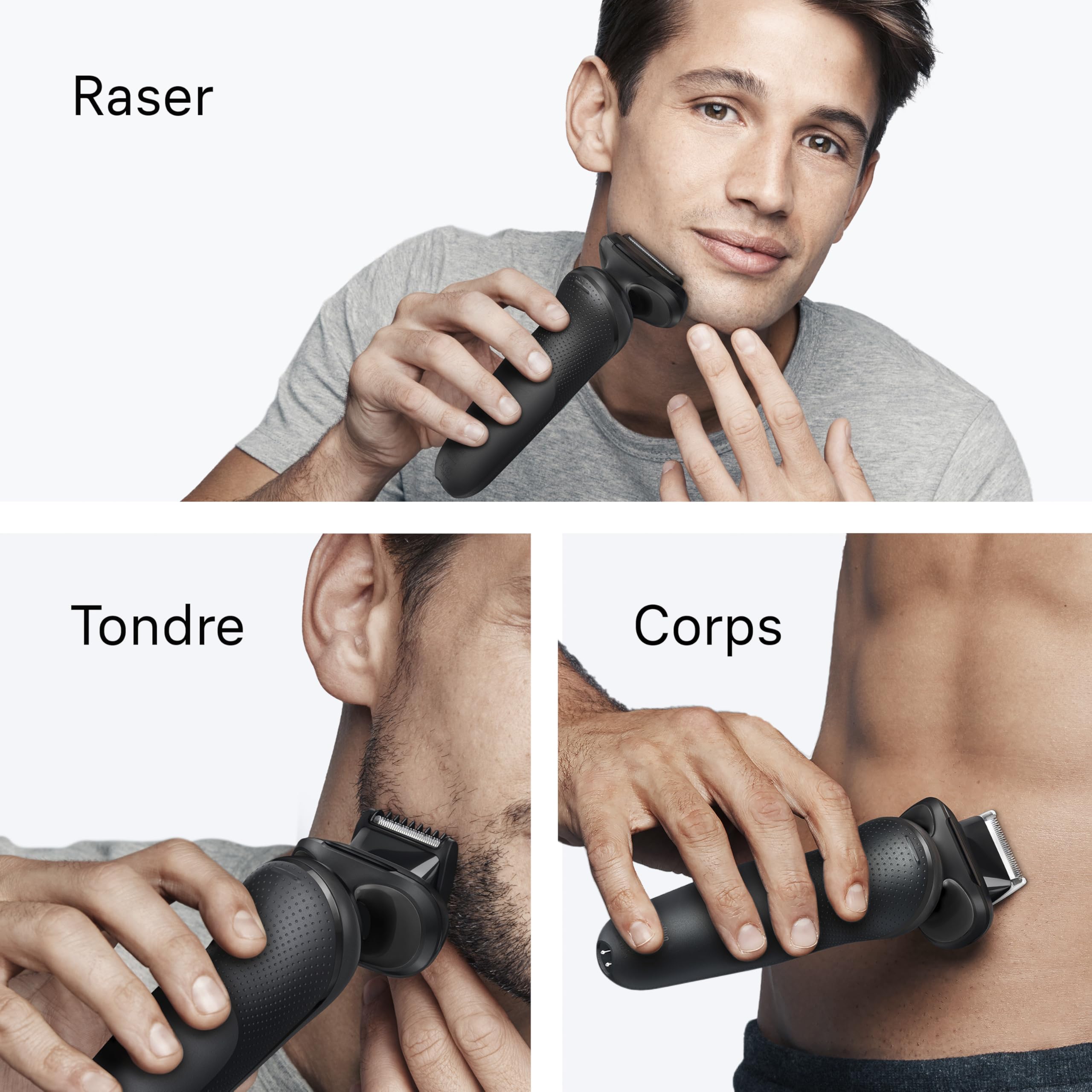 Braun Rasoir Electrique Homme Series 5 52-N7650CC, Noir | Etanche, Batterie Rechargeable, 2 Modes, Lames Flexibles, Station Nettoyante, Accessoires Tondeuse à Barbe et pour le Corps