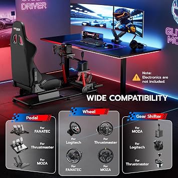 ARES WING Sim Racing Cockpit with Seat - Universal Cockpit Stand