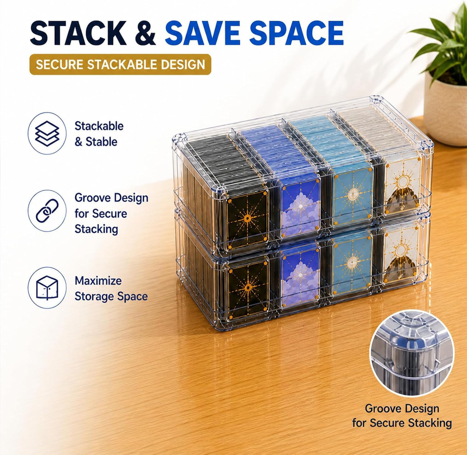 Acrylic Trading Card Storage Box, Can Hold 560 Top Loaders Or 2500 MTG Cards, Sixteen Compartments, Suitable for MTG, PTCG, YGO, Sports Cards.