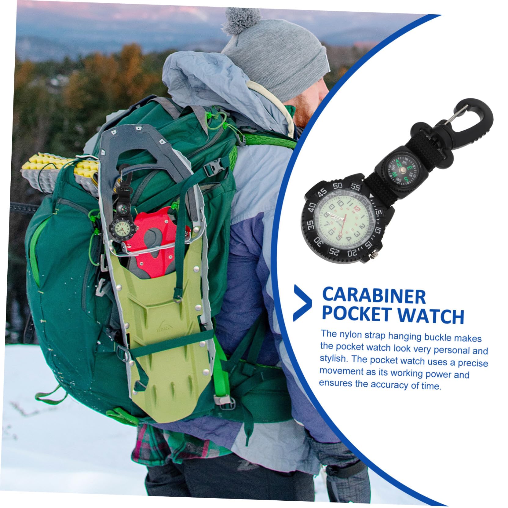 Uhr Sportuhren MIT Kompass Nylon Strap Mini Taschenuhr Angeln Wandern Klettern Camping Multifunktional Outdoor Activities Ärzte Krankenschwestern
