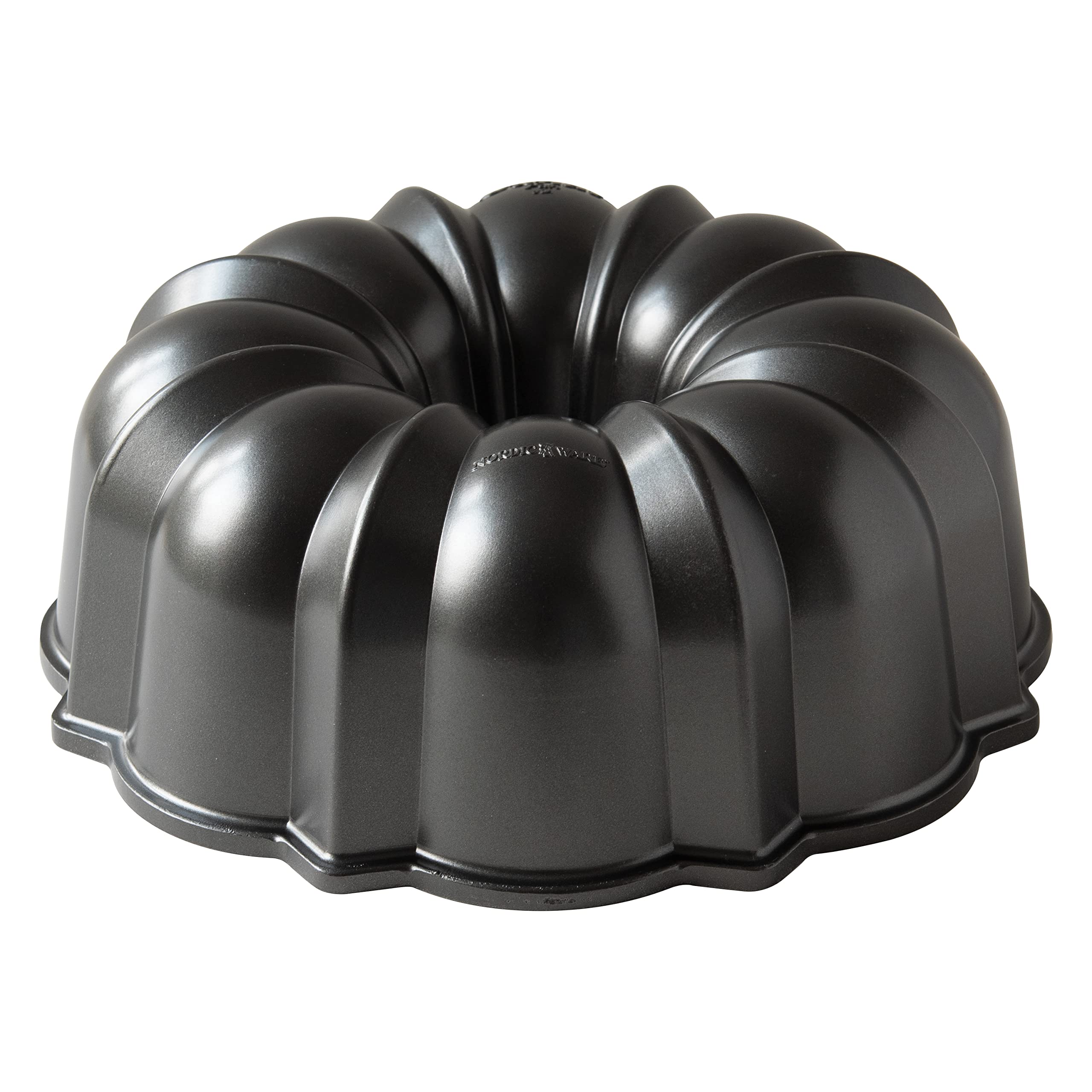 Nordic Ware Graphite Original Bundt Pan, Original Aluminium Bundt Tin, Bundt Cake Tin, Premium Cake Mould , Colour: Graphite