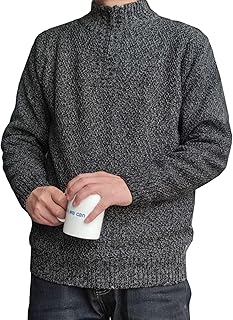 [Lomohanaga] ニットセーター メンズ 立ち襟 ハーフジップ 大きいサイズ 5L 6L 7L 8L 裏ボア 裏起毛厚手 長袖 セーター ゴルフウェア 防寒 秋冬 春服 冬服 40代 50代 トップス 暖かい 大人 紳士服 [並行輸入品]