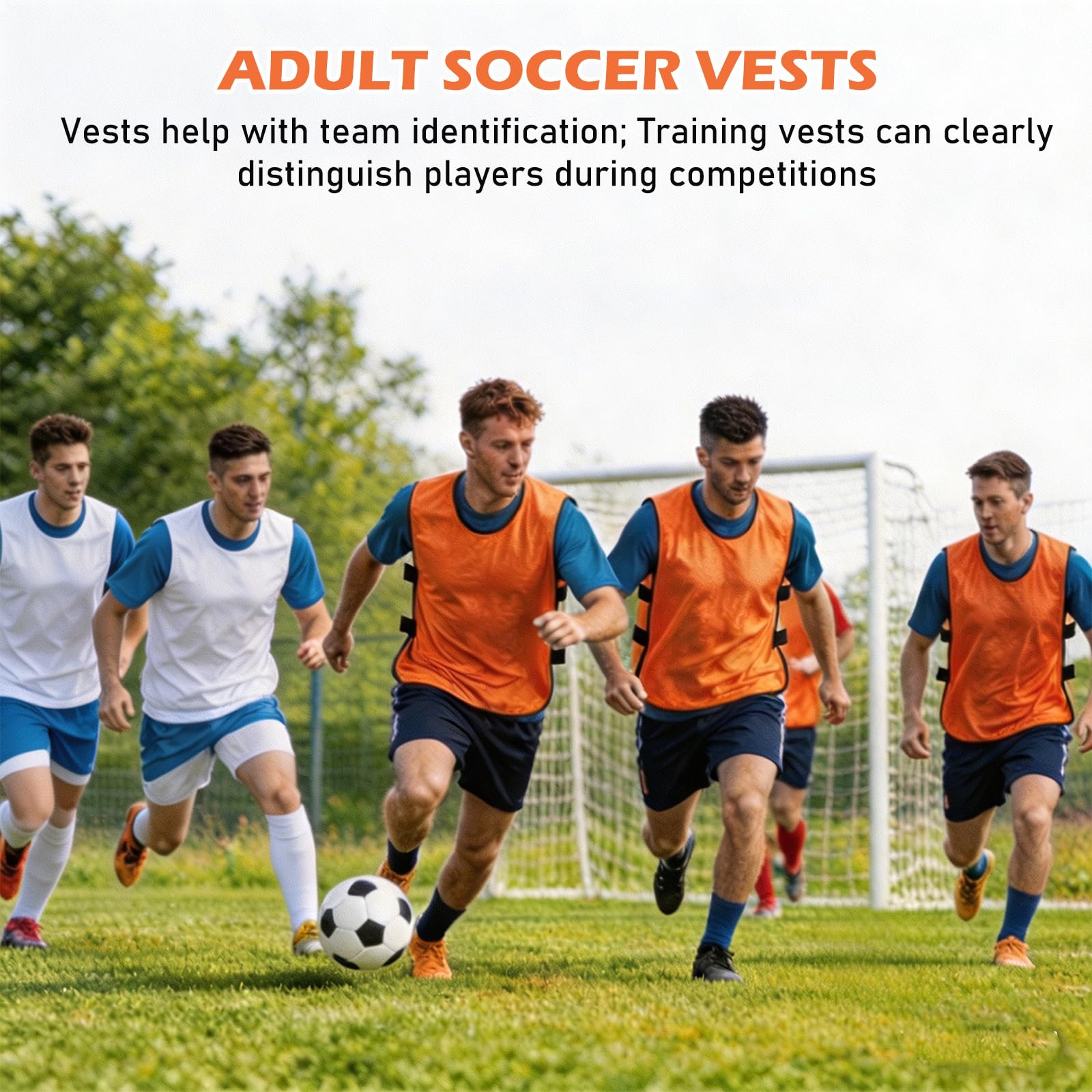 PORFOYO Set di 14 canotte da calcio per adulti, 70 x 47 cm, bavaglini sportivi per allenamento di squadra, unisex, per pallavolo