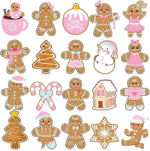 Gingerbread Man Cupcake Toppers & Cake Decorations - Christmas, Xmas,