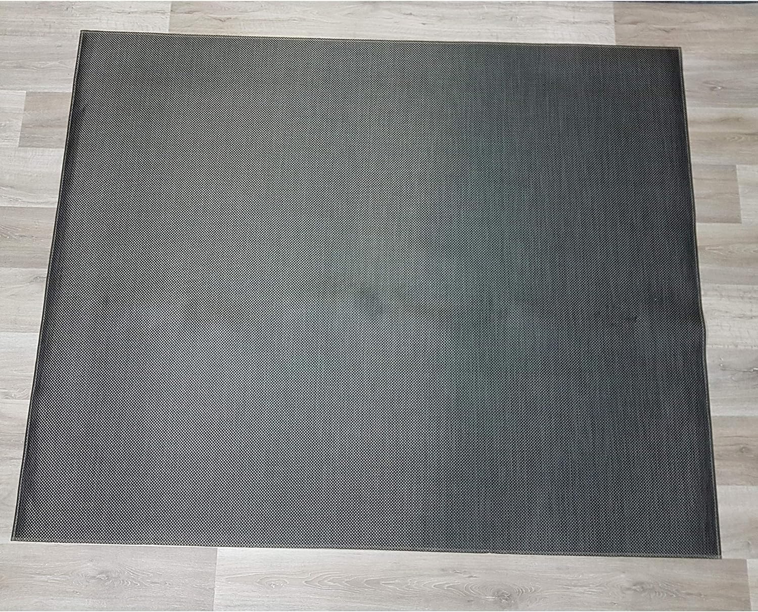 Tadi & Imperio1979 Alfombra de Salón Vinílica Trenzada de Color Gris y Parte Trasera de PVC Terminación Borde de Festón Fino, de Tamaño 170x220, Color Gris (TWIST-0912)