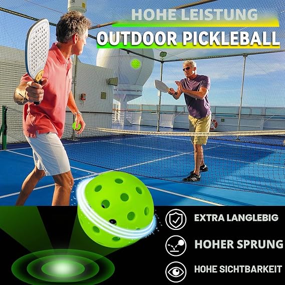 Outdoor Pickleball Bälle 40 Loch Pickleballs für Sportliches Spielen Hohe Sprungkraft und Langlebige Pickle Bälle für alle Arten von Pickleball Schläger