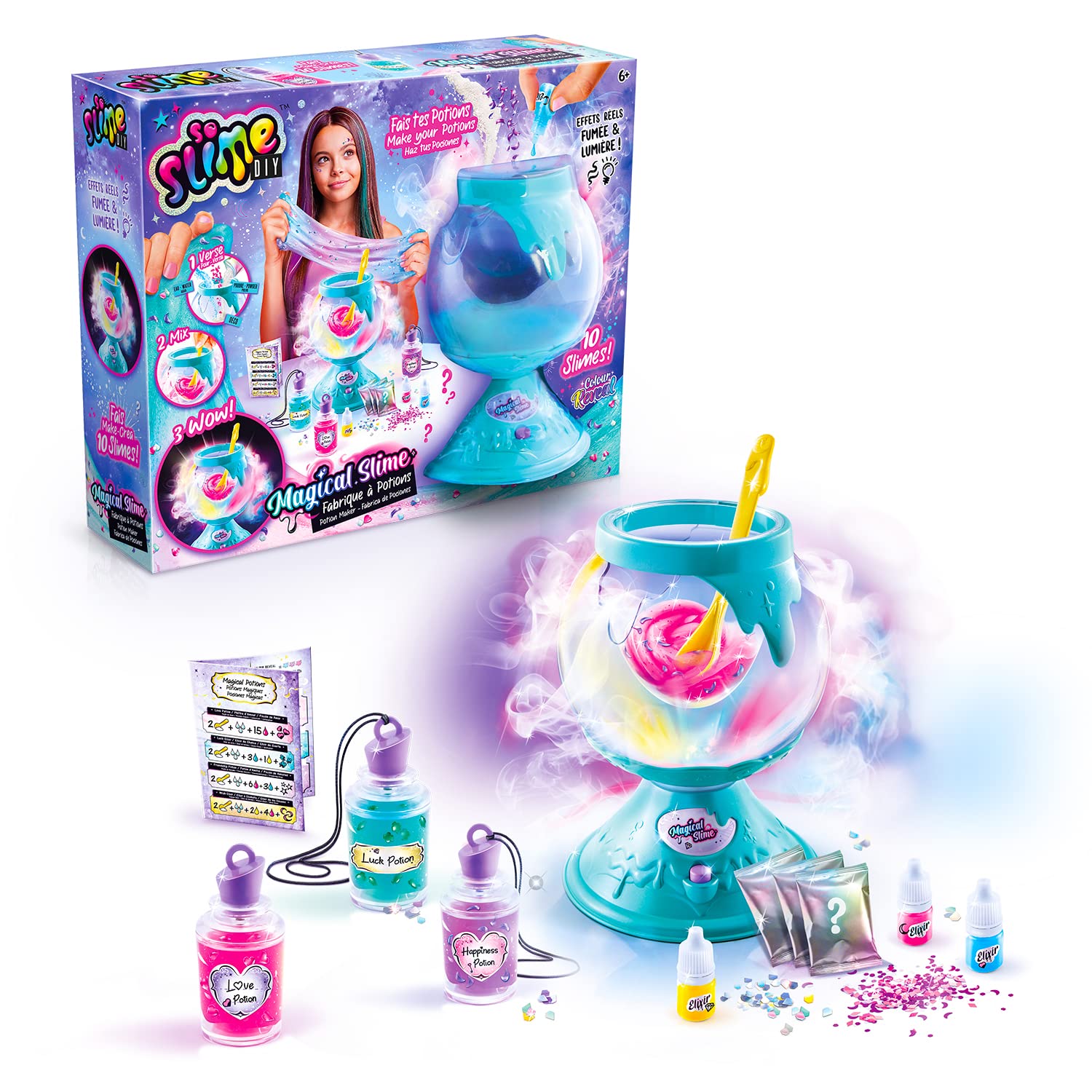 Canal Toys - So Slime - La Fabrique à Potions Magiques - Créer tes Potions avec Effets Fumées - Idée Cadeau Enfant 6 Ans + - Loisirs Créatif - Jouet Enfant Kit Slime - Activité Manuelle - SSC 196