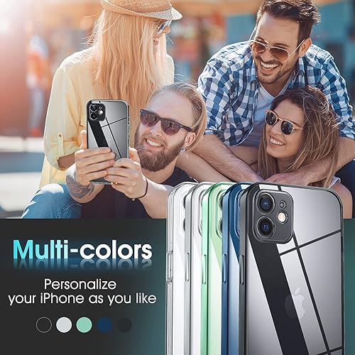 Miniatura 7 de Supdeal Funda transparente para iPhone 12 Mini, No amarilla Protección de cámara Prueba de caída de grado militar, transparente, a prueba de golpes,