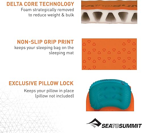 Miniatura 5 de Sea to Summit Almohadilla de dormir ultraligera de espuma autoinflable para mochileros y campamentos, grande (78 x 25 x 1 pulgadas)