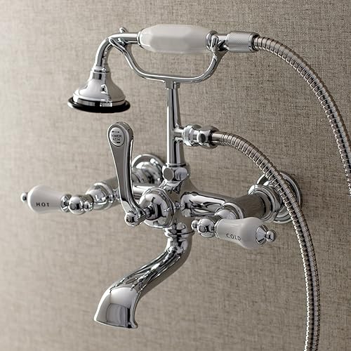 Miniatura 3 de Kingston Brass AE556T1 Aqua Vintage Clawfoot - Grifo de bañera (7 pulgadas), cromo pulido