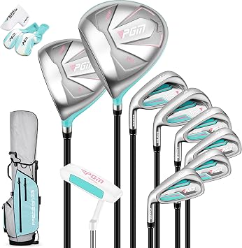 PGM Womens Golf Club Set with 460cc Driver & Lightweight Graphite Shaft | 460cc Driver, Thin Face, Low CG & Lightweight Graphite Shaft for Women