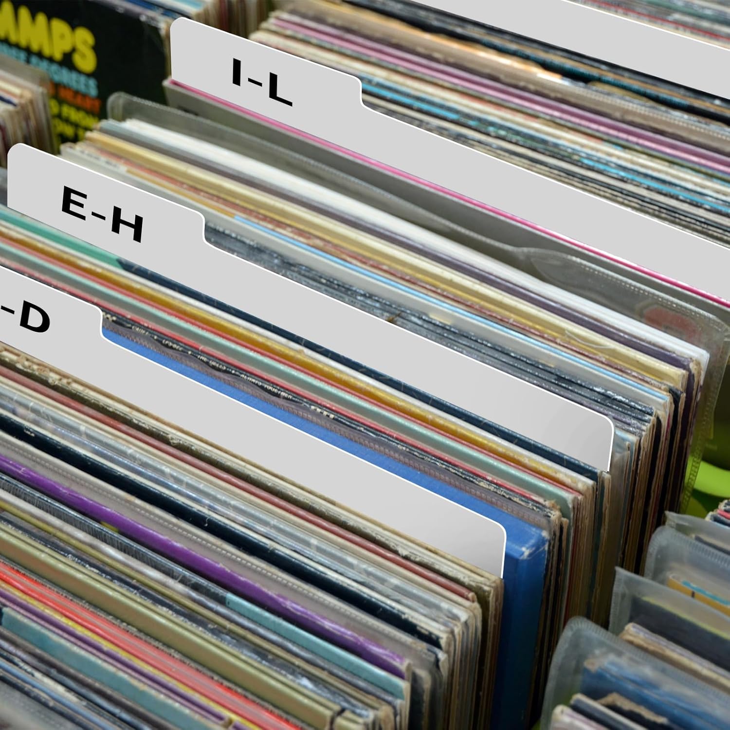 30 pcs Vinyl Record Dividers 12.9 Inches White Double-Side Plastic Record Organizer for Album Crate and Vinyl DVD Record Organization, Reusable Index Card Dividers