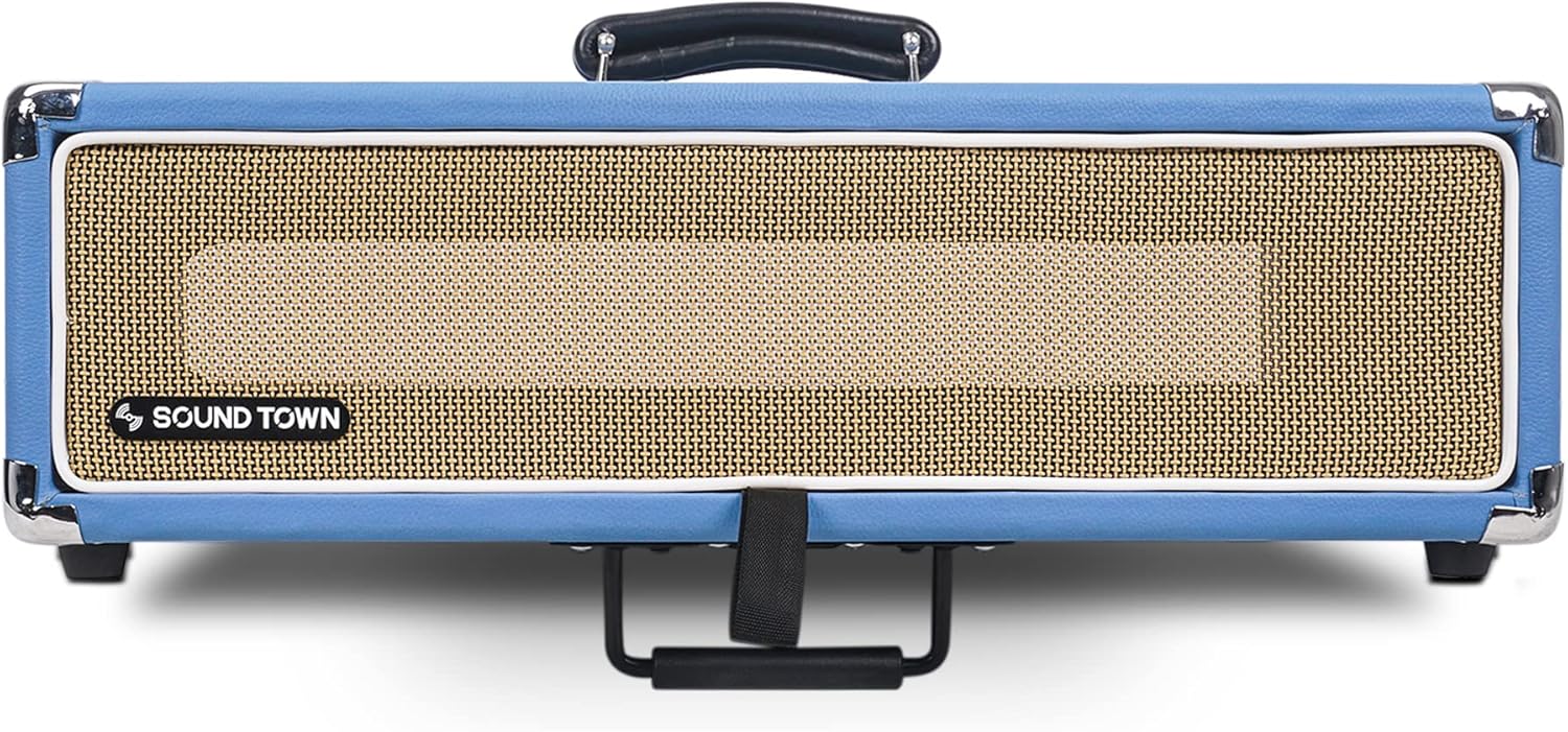 Sound Town Vintage 3U Amp Rack Case, 12.5" Depth with Rubber Feet, Dust Cover, Kickstand, Orange (STVRC-3OR)
