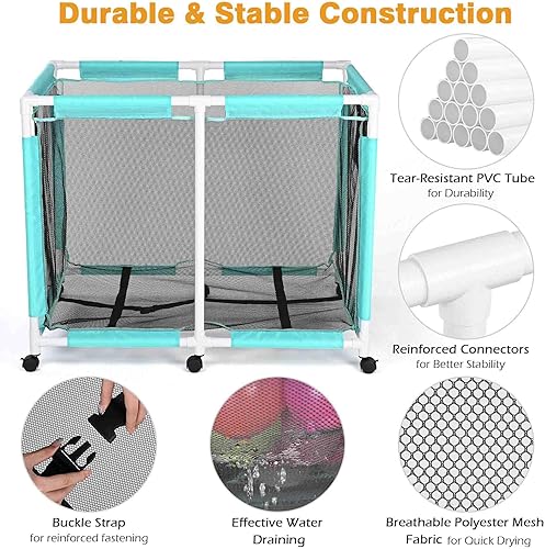 Vista 35 de Yescom Canasta de almacenamiento de flotador de piscina de 280 galones para fideos de balsa de juguete, al aire libre, 65 x 30 x 33 pulgadas, marco