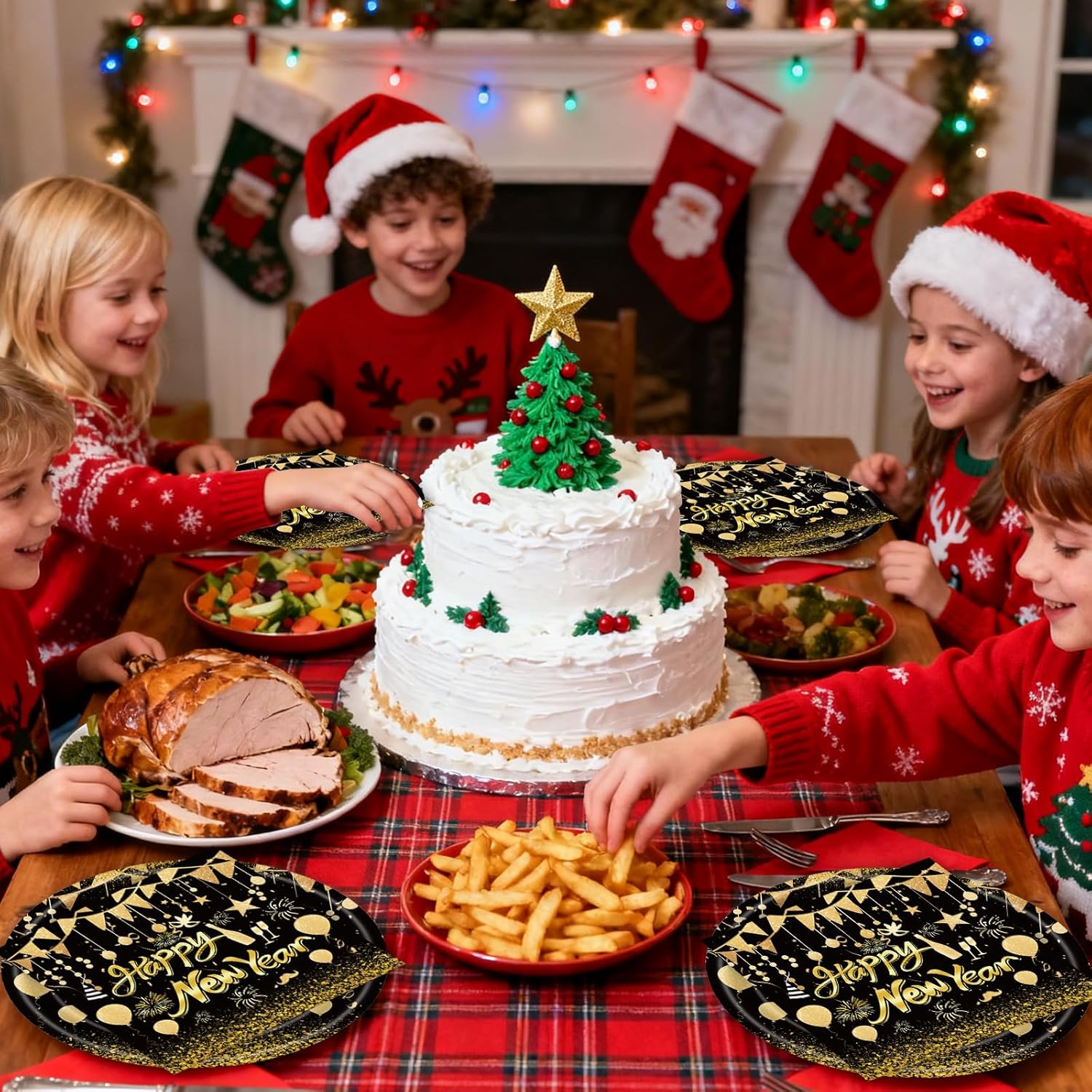 40Pcs 2026 Happy New Year Paper Plates and Napkins Party Supplies, Disposable New Years Eve Plates Napkins Dinnerware Set for New Years Party Decorations - Image 6