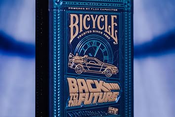 Bicycle Back to The Future Playing Cards - 1 Deck, Air Cushion Finish, Professional, Superb Handling & Durability, Great Gift For Card Collectors, Blue,silver