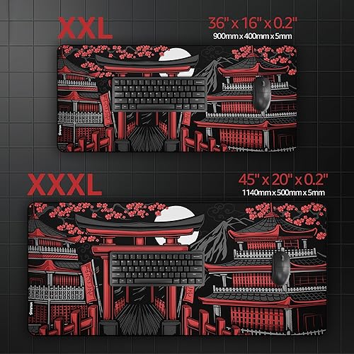 Miniatura 7 de Hystar Alfombrilla de mouse extendida para juegos  XXL 36 x 16 pulgadas  0.197 in de grosor, superficie impermeable, tela de poliéster suave y base