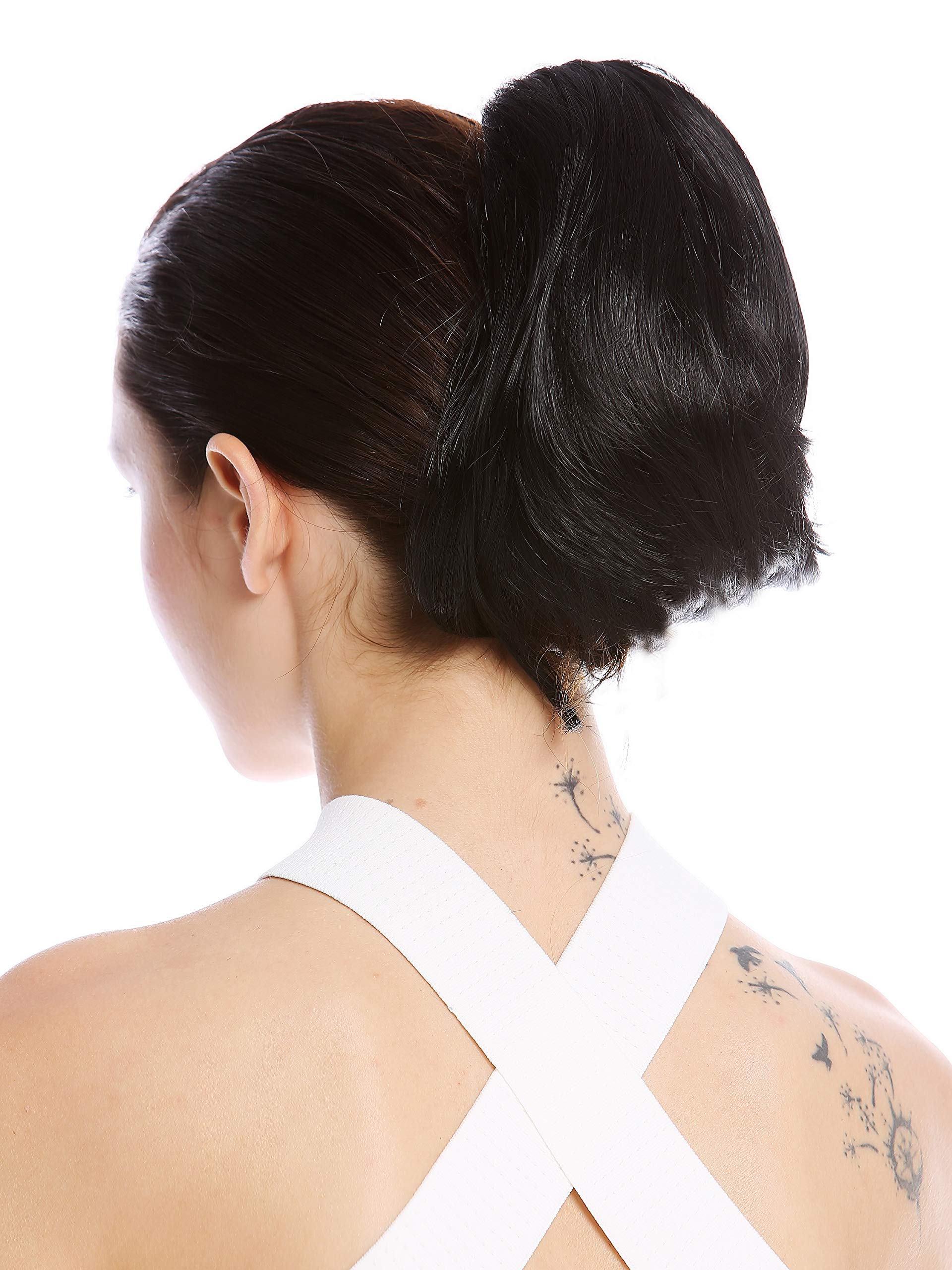 WIG ME UP - N869-V-1 Ponytail Hairpiece Extensions Bun very short straight but voluminous black, black (1), Länge: ca. 20 cm - Image 2