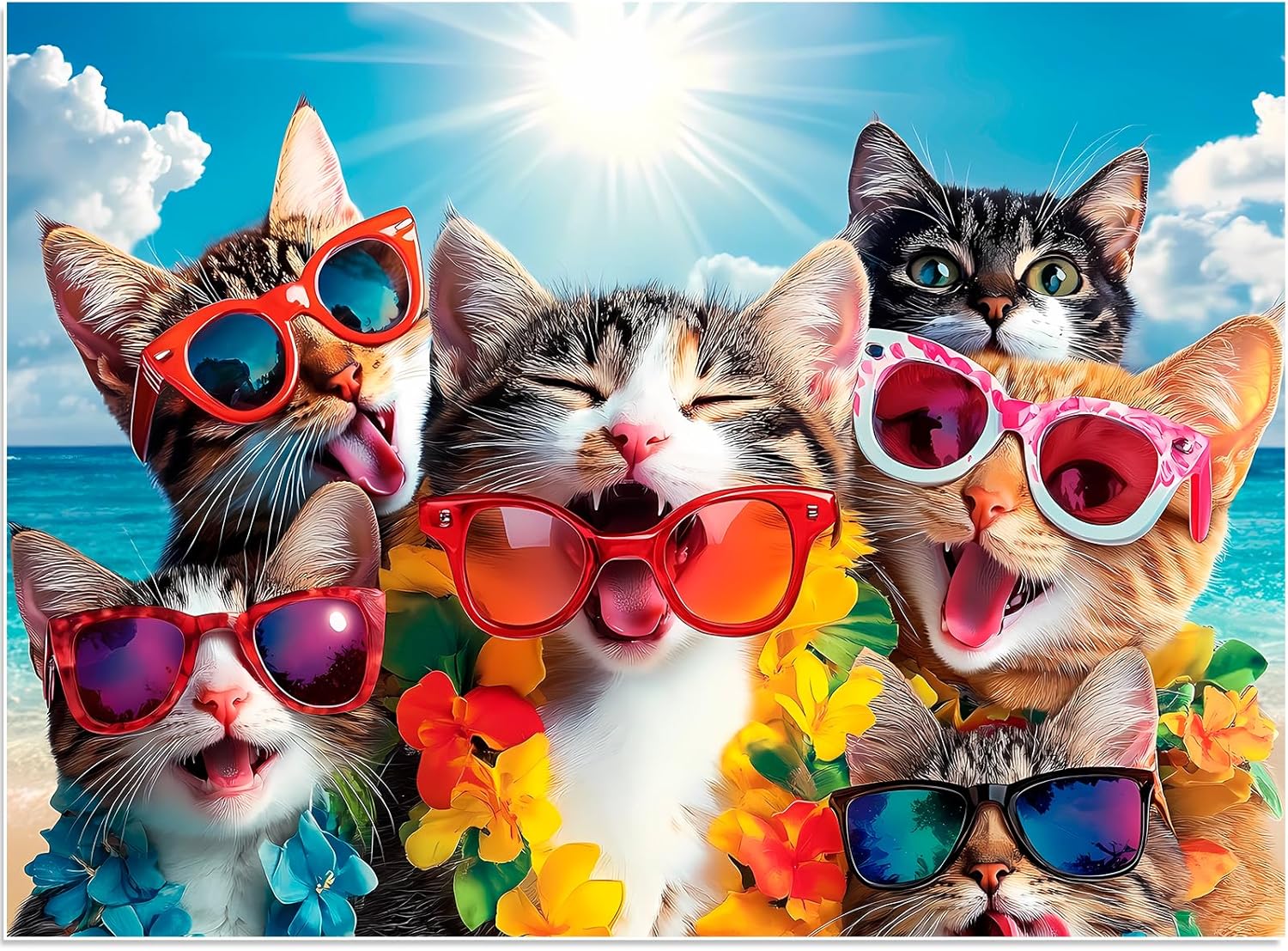 500 Pieces Puzzle for Adults, Summer Cat Beach Jigsaw Puzzle for Adults Kids Teens, Recycled Cardboard Puzzles 500 Pieces for Seniors, Challenging Puzzles Game Gift for Family Fun, 20.5 x 15 in 500 Pieces Puzzle for Adults, Summer Cat Beach Jigsaw Puzzle for Adults Kids Teens, Recycled Cardboard Puzzles 500 Pieces for Seniors, Challenging Puzzles Game Gift for Family Fun, 20.5 x 15 in