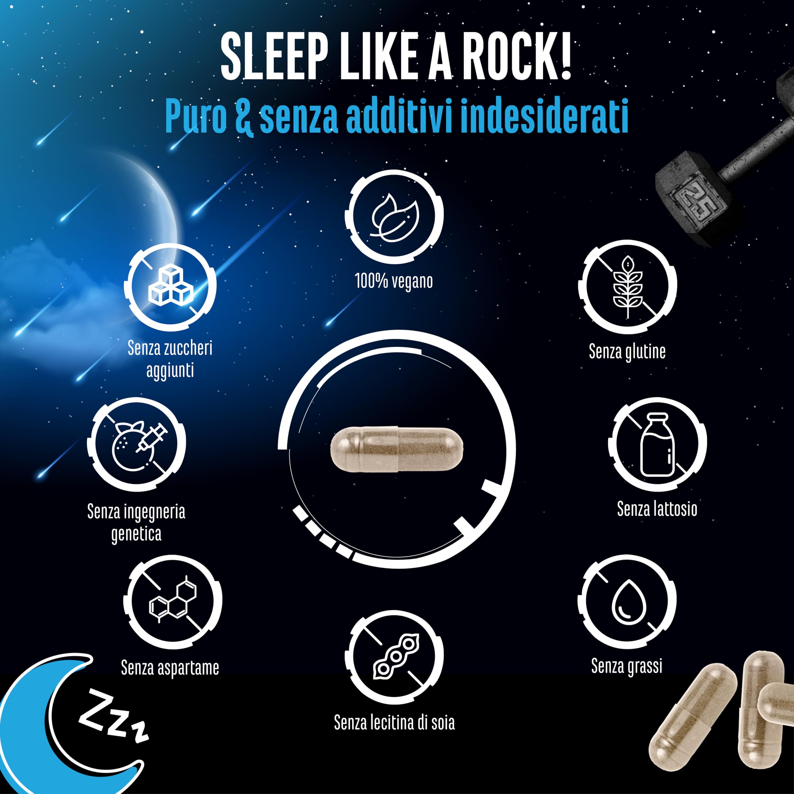 Knockout - Supporto per il sonno e il recupero - 120 capsule con estratto di Ashwagandha Shoden®, magnesio, L-triptofano, L-teanina naturale da tè verde, valeriana - Vegan