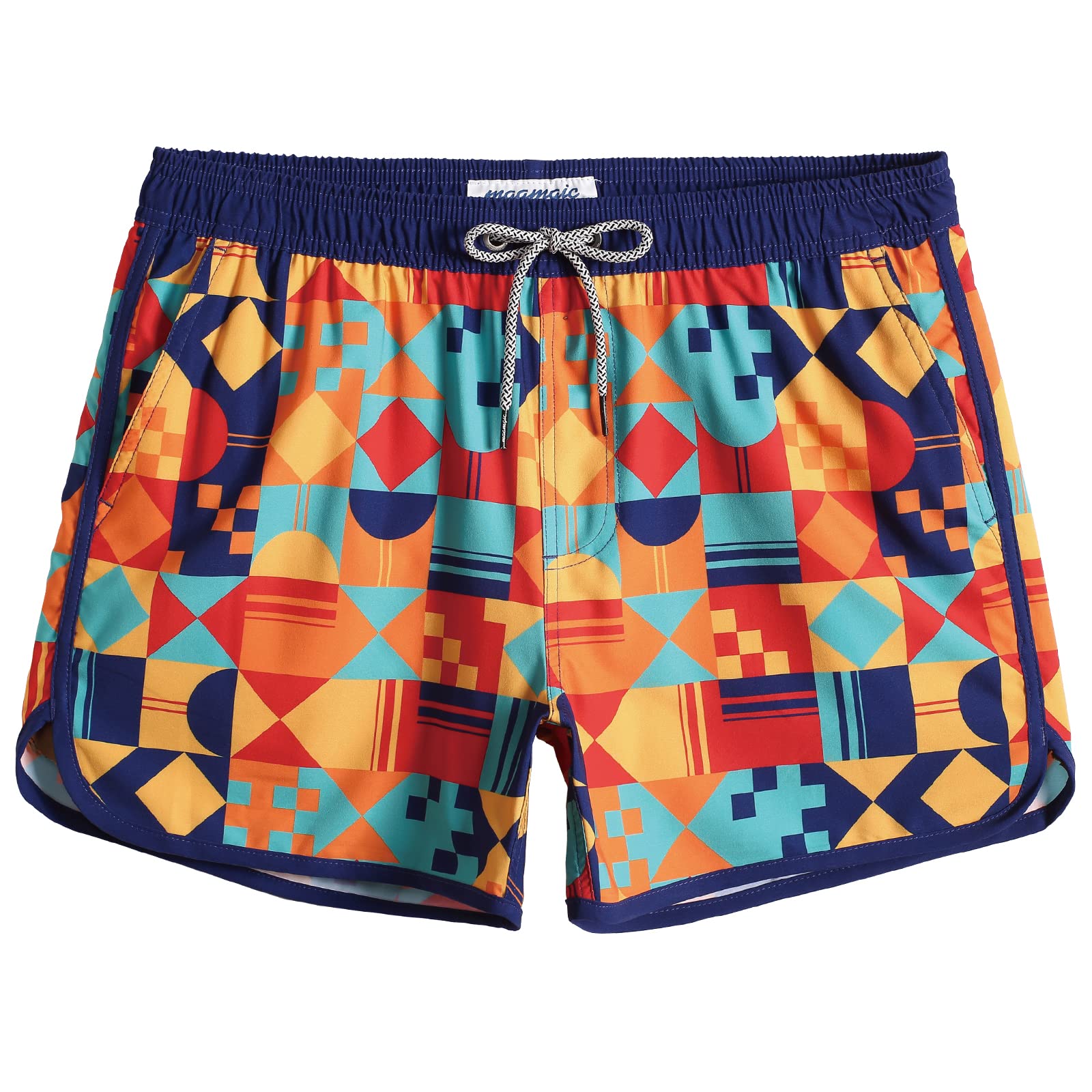 MaaMgic Bañador Hombre de Natación Secado Rápido Interior de Malla Pantalones Cortos d'Aire Vintage 80s 90s — view 21
