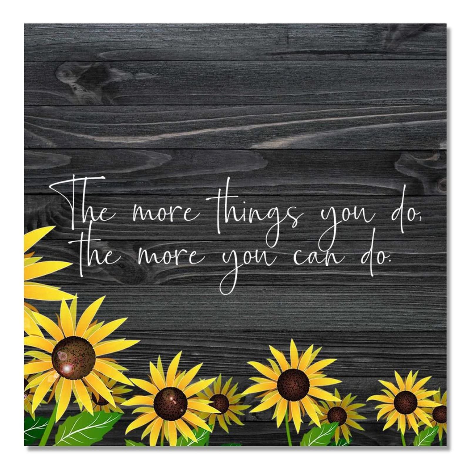 Plaque en bois tournesol 40x40cm pour décoration murale rustique