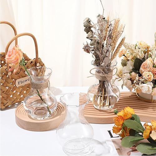 Miniatura 4 de Bokon Jarrones pequeños de plástico de 5.7 pulgadas para centros de mesa, jarrón de plástico a granel, jacinto de aguacate, recipientes de