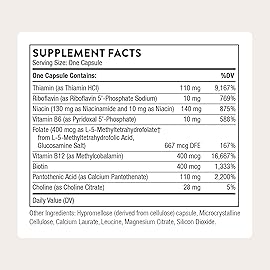 THORNE - Basic B-Complex - Tissue-Ready Vitamin B Complex Supplement with Choline - Supports Cellular Energy Production, Brain Health & Red Blood Cell Formation* - Gluten-Free - 60 Servings