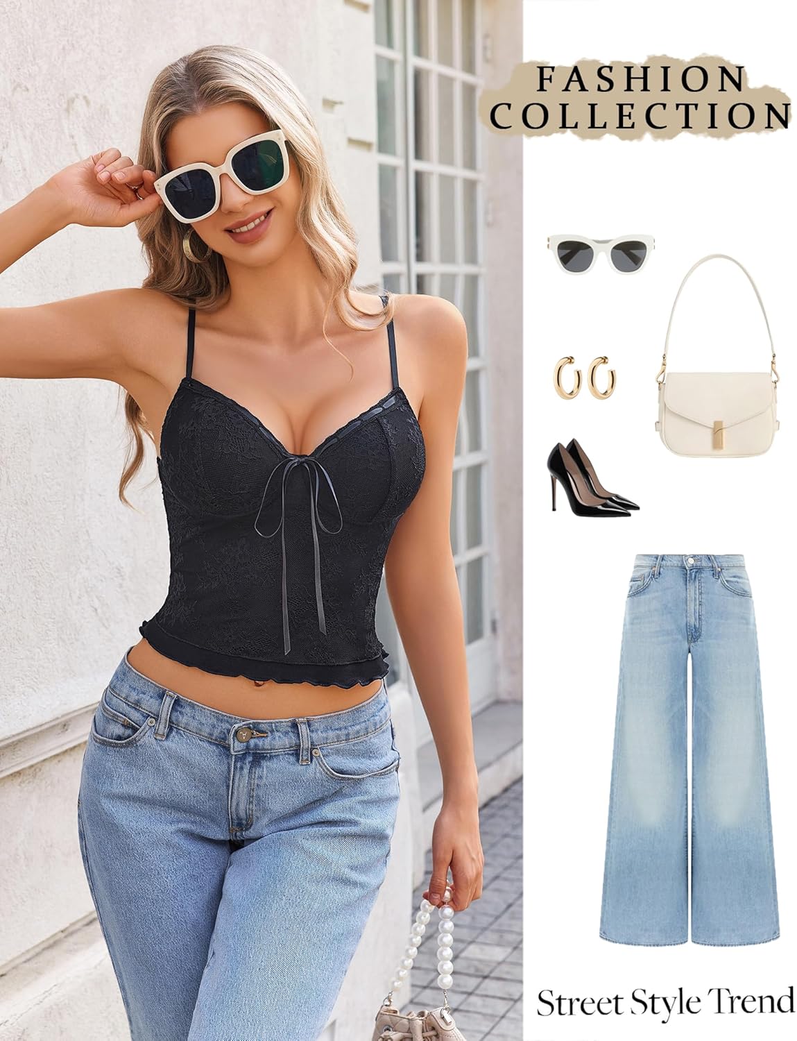 Avidlove Lace Camisole Tops for Women Sexy Tank Cami Spaghetti Strap Bralettes Cute Going Out Top - Image 4