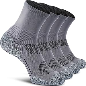 CWVLC Compression Athletic Quarter Socks Cushioned for Men Women