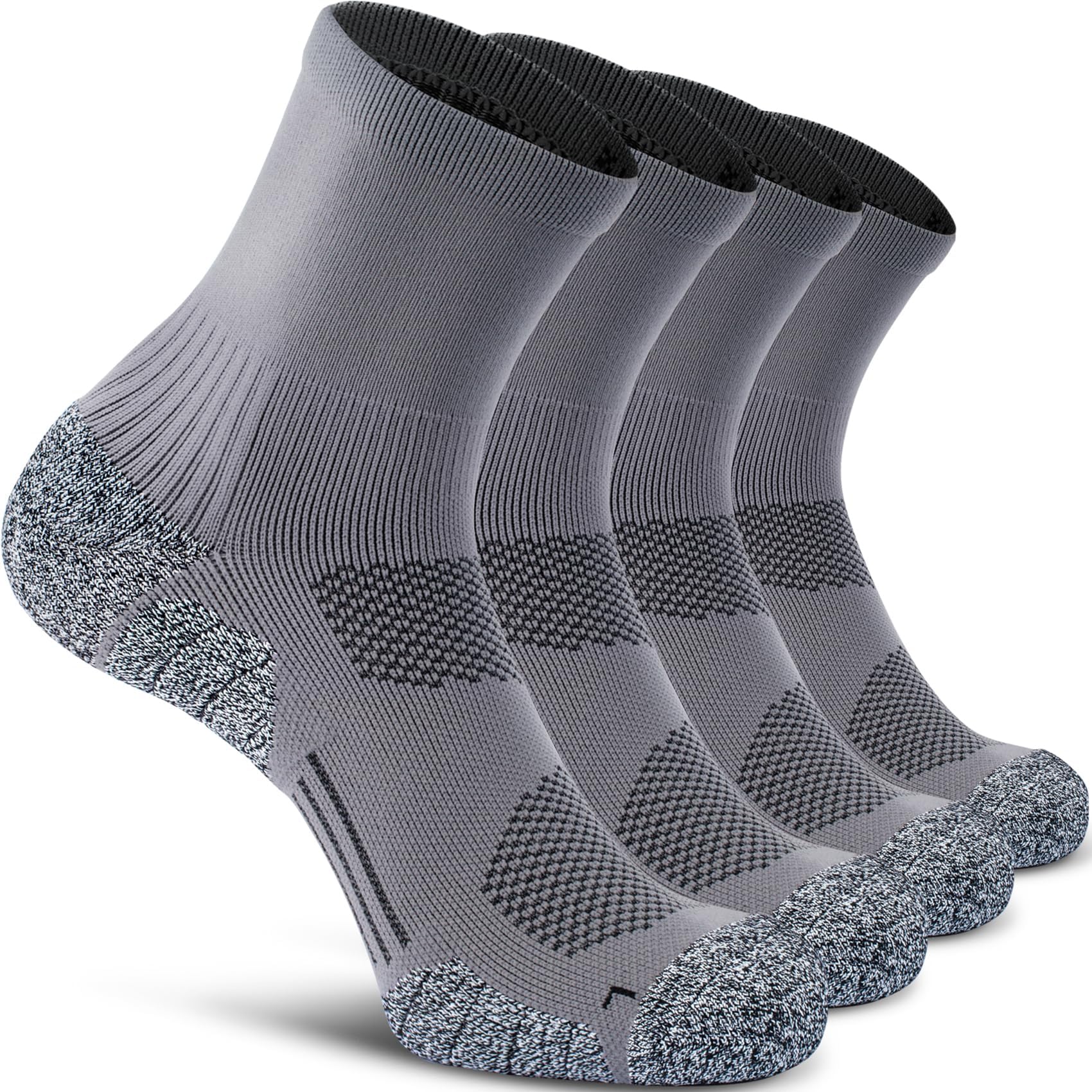 Compression Athletic Quarter Socks Cushioned for Men Women