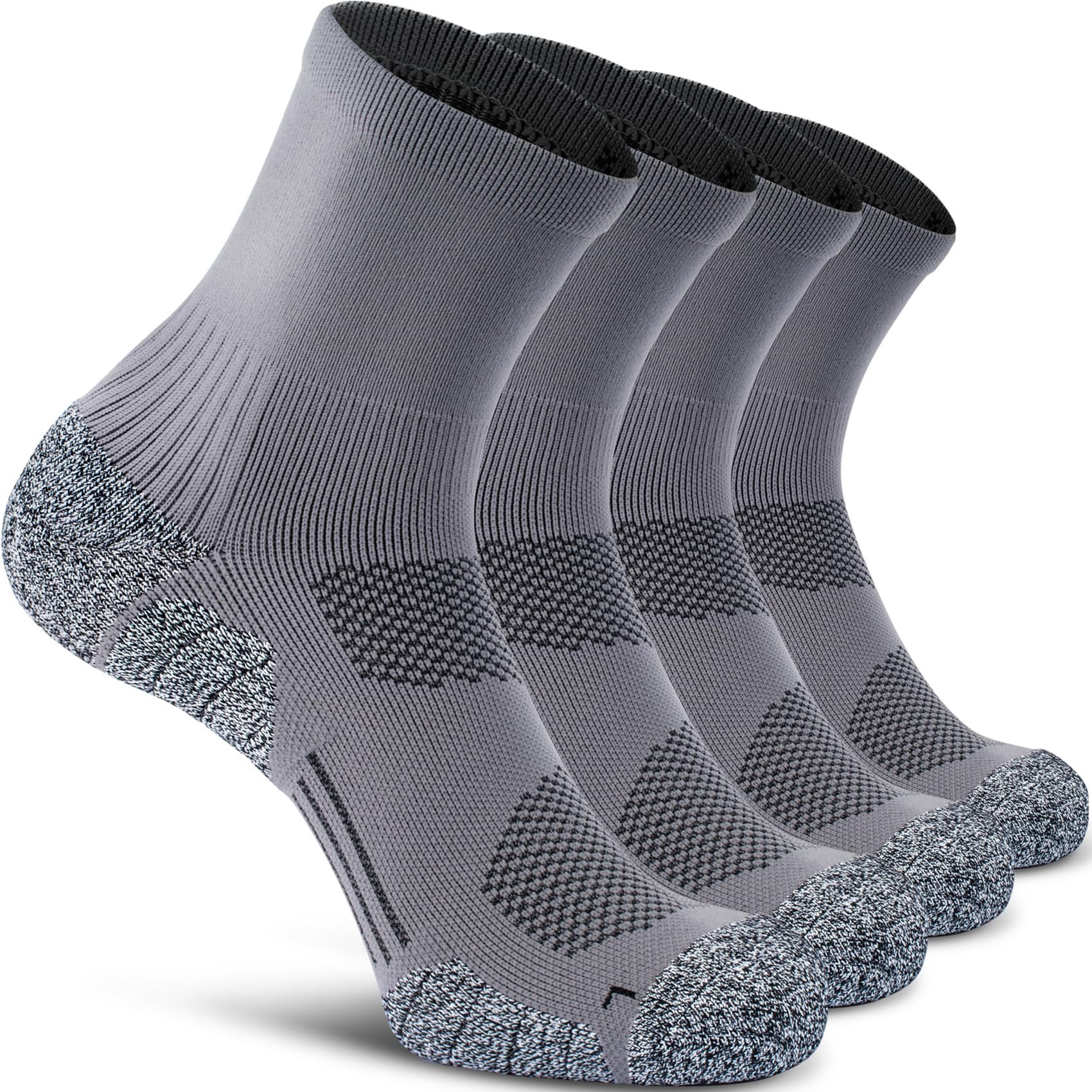 Compression Athletic Quarter Socks Cushioned for Men Women