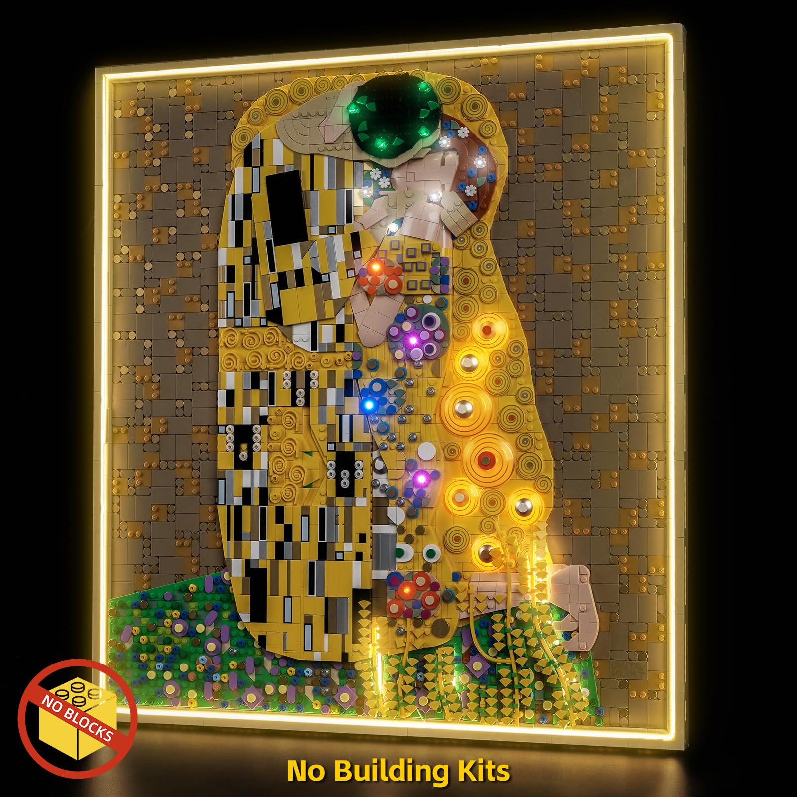 BrickBling Kit d'éclairage LED compatible avec Lego Gustav Klimt - The Kiss