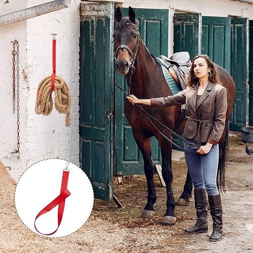 Miniatura 7 de Paquete de 5 correas de cubo correa de cubo de agua ajustable suministros de caballo para redes de heno ganchos de cubo de agua para caballos correa